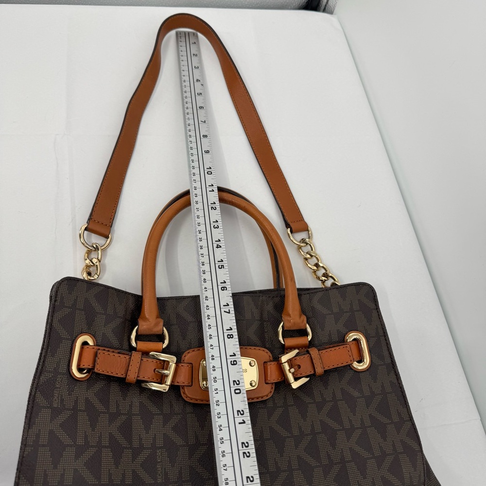 MICHAEL KORS Hamilton Large Shoulder Tote Monogram Brown Bags - Picture 15 of 16